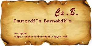 Csutorás Barnabás névjegykártya
