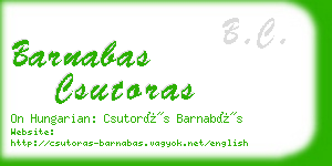 barnabas csutoras business card